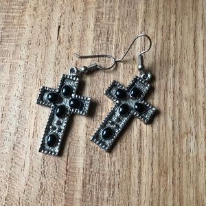 Silver Cross Earrings